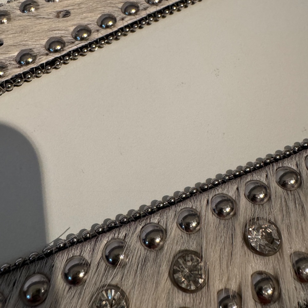 Bejeweled rhinestone studded pony hip belt XL Noona belt bling leather - Picture 2 of 10